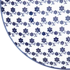 HOMLA Talerz Navia Obiadowy Granatowy W Kwiatuszki 27 Cm