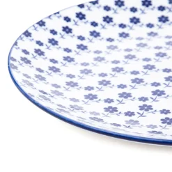 HOMLA Talerz Navia Obiadowy Granatowy W Kwiatuszki 27 Cm