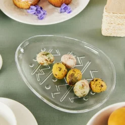 HOMLA Talerz Tigre Szklany Jajko 15X20 Cm