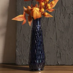 HOMLA Wazon Archie Szklany Granatowy 6,5X22 Cm