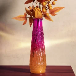 HOMLA Wazon Archie Szklany Ombre Fukcjowo-Pomaranczowy 6,5X22 Cm