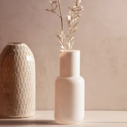 HOMLA Wazon Belly Szklany Bialy 9X21 Cm