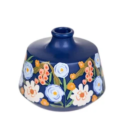 HOMLA Wazon Floral Aura W Kwiaty Granatowy 16X16X13,5 Cm
