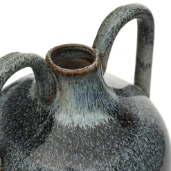 HOMLA Wazon Lave Ceramiczny Z Uszami Granatowy 12X12X20 Cm