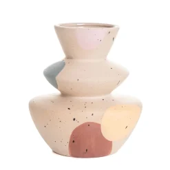 HOMLA Wazon Maasai Ceramiczny W Kolorowe Plamy 14X9X15,5 Cm