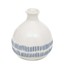 HOMLA Wazon Serena Ceramiczny Z Niebieskimi Kreseczkami 13X13X15 Cm