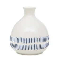 HOMLA Wazon Serena Ceramiczny Z Niebieskimi Kreseczkami 13X13X15 Cm