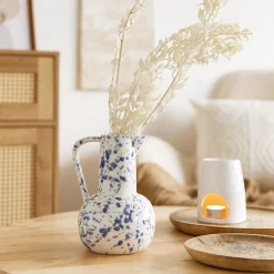 HOMLA Wazon Serena Dzbanek W Niebieskie Plamki 15X13,5X20 Cm