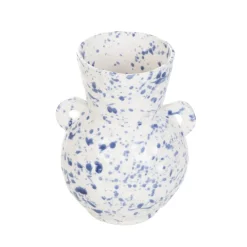 HOMLA Wazon Serena Z Uszami W Niebieskie Plamki 15,5X14X20 Cm