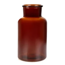 HOMLA Wazon Tenno Szklany Brazowy 14,5X14,5X25,5 Cm