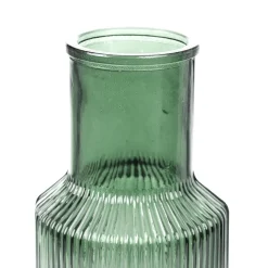 HOMLA Wazon Tolle Szklany Prazkowany Zielony 10X22 Cm