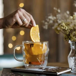 VIALLI DESIGN Zestaw Filizanek Geo Z Podwojna Scianka 2 Szt. 330 Ml