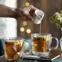 VIALLI DESIGN Zestaw Filizanek Geo Z Podwojna Scianka 2 Szt. 330 Ml