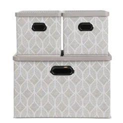 HOMLA Zestaw Koszy Do Przechowywania Nola Bezowych 1X39X27X17 Cm 2X18X26X17 Cm