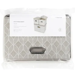 HOMLA Zestaw Koszy Do Przechowywania Nola Bezowych 1X39X27X17 Cm 2X18X26X17 Cm