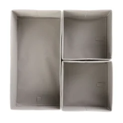 HOMLA Zestaw Koszy Do Przechowywania Hadria Bezowych 2X6 Cm X 6 Cm X 10 Cm