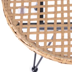 HOMLA Zestaw Mebli Leuca Boho Plecione Naturalne Z Dwiema Poduszkami 3 Szt.