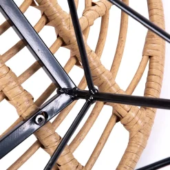 HOMLA Zestaw Mebli Leuca Boho Plecione Naturalne Z Dwiema Poduszkami 3 Szt.