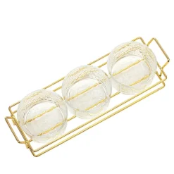 HOMLA Zestaw Miseczek Serene Transparentnych Na Stojaku, 3 Szt. 31 X10 Cm