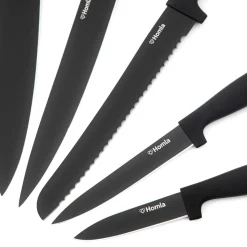 HOMLA Zestaw Nozy Coxa W Bloku Czarny 6 El.