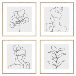 KNOR Zestaw Obrazow Contours Brzoza 4 Szt. 30X30 Cm