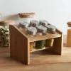 HOMLA Zestaw Przyprawnikow Mooka Bambusowych Na Stojaku 6 Sloiczkow 14X21Cm
