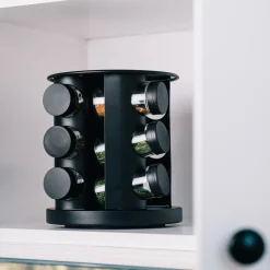 HOMLA Zestaw Przyprawnikow Otto Na Obrotowym Stojaku- 12 Sloiczkow 19X21 Cm