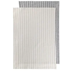 HOMLA Zestaw Scierek Kuchennych Makely Bawelnianych W Paski Bezowa+Niebieska 2*45X65 Cm