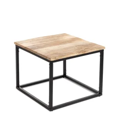 HOMLA Zestaw Stolikow Kawowych Maya Lite Drewno Mango + Metal 110X60X45 Cm/50X50X40Cm
