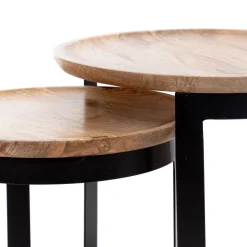 HOMLA Zestaw Stolikow Kawowych Harvey Drewnianych 53X51/43X43 Cm