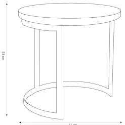 HOMLA Zestaw Stolikow Kawowych Harvey Drewnianych 53X51/43X43 Cm