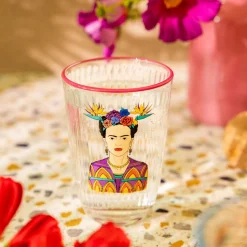 HOMLA Zestaw Szklanek Frida Kahlo Fuksjowych, 2 Szt. 0.38