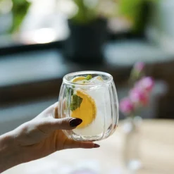 VIALLI DESIGN Zestaw Szklanek Tulip Z Podwojna Scianka 2 Szt. 250 Ml