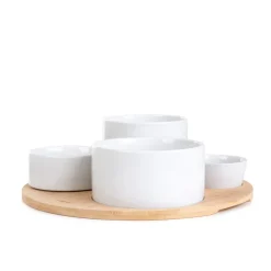 HOMLA Zestaw Yifan Bialy, Misek Do Serwowania 5 El. 33 Cm